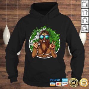 Hoodie Bigfoot Hippie Smoking Weed Funny Marijuana Cannabis Stoner Tee TShirt