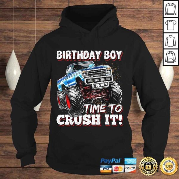 Birthday Boy Time to Crush It Monster Truck Birthday T-shirt - Image 4