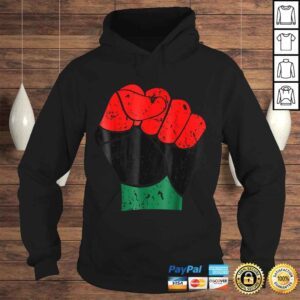 Hoodie Black History Shirt Red Black and Green Pride Fist