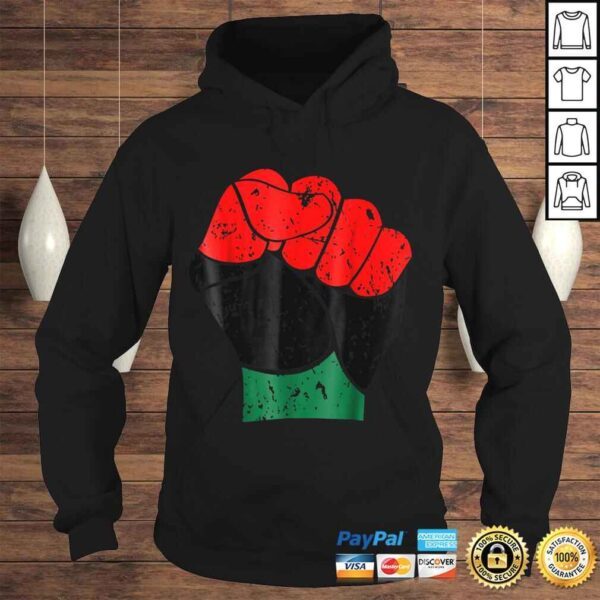 Black History Shirt Red Black and Green Pride Fist - Image 4