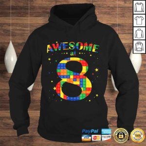 Hoodie Building Blocks Bricks Awesome at 8 Years Old Birthday Boy Tee Shirt