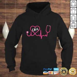 Hoodie CNA Nursing Assistant EKG Stethoscope Heart Cute TShirt