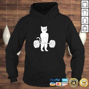 Hoodie Cat Deadlift Hoodie Powerlifting Kitty Sweater Muscle Cat Pullover Hoodie