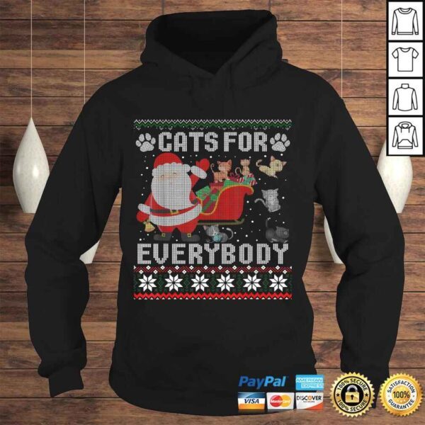 Cats For Everybody Christmas Cute Cat Lover Ugly Sweater Tee Shirt - Image 4