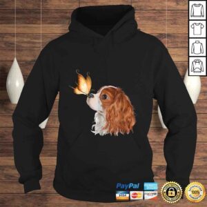 Hoodie Cavalier King Charles Spaniel with Butterfly Dog Lover Shirt