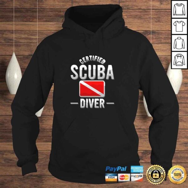 Certified Scuba Diver Flag Vintage Dive Logo Diver Gift Pullover Hoodie - Image 4