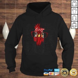 Hoodie Chicken with bandana headband and glasses cute TShirt