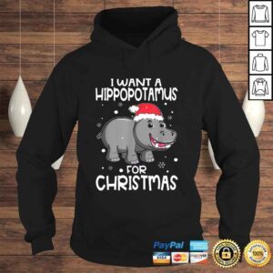 Hoodie Christmas I Want A Hippopotamus For Christmas Tee TShirt