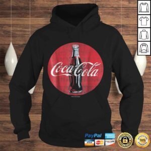 Hoodie CocaCola Distressed Retro Bottle Disc Logo Graphic Shirt