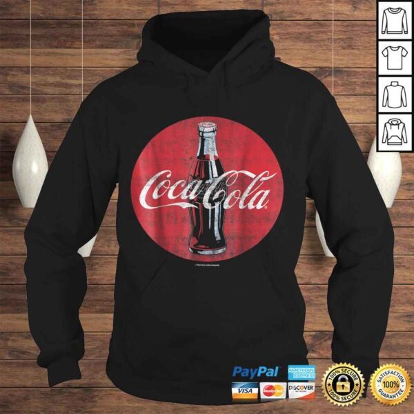 Coca-Cola Distressed Retro Bottle Disc Logo Graphic Shirt - Image 4