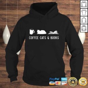 Hoodie Coffee Cat Book Cute Bookworm Librarian Shirt