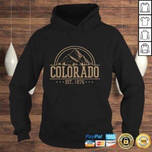 Hoodie Colorado Rocky Mountains Est 1876 Hiking Outdoor Gift Pullover Hoodie