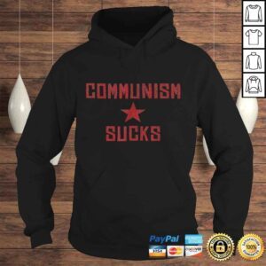 Hoodie Communism Sucks America First Anti Communist Socialism VNeck TShirt 1