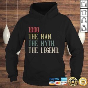 Hoodie Cool Funny Vintage Retro 30th Birthday Gift 1990 for Men Boy Tee Shirt