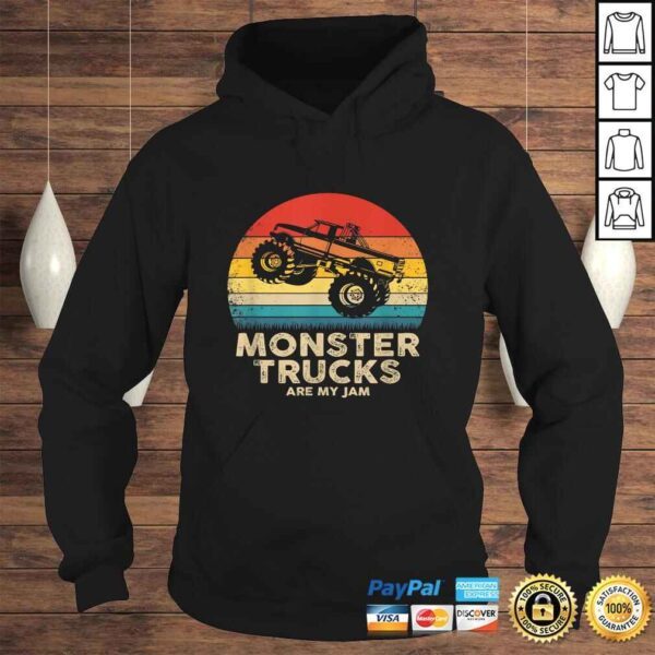 Cool Vintage Monster Truck Are My Jam Retro SunseGift TShirt - Image 4