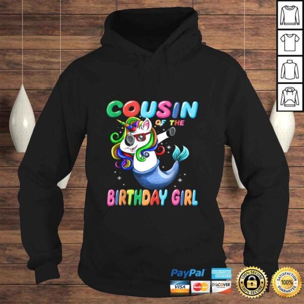 Cousin of the Unicorn Birthday Girl Shirt Mermaid Matching V-Neck T-Shirt - Image 4