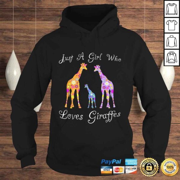 Cute Floral Giraffe Animal Lover Gifts For Women & Girls Shirt - Image 4