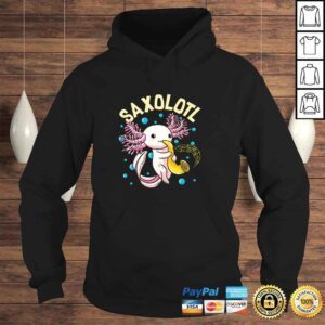 Hoodie Cute Funny Saxolotl Adorable Sax Playing Axolotl Animal Pullover Hoodie