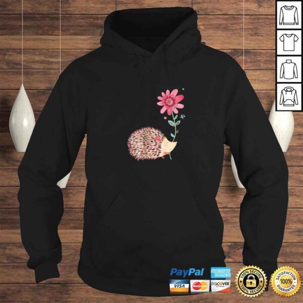 Cute Vintage Hedgehog & Flower ArShirt & Gift - Image 4