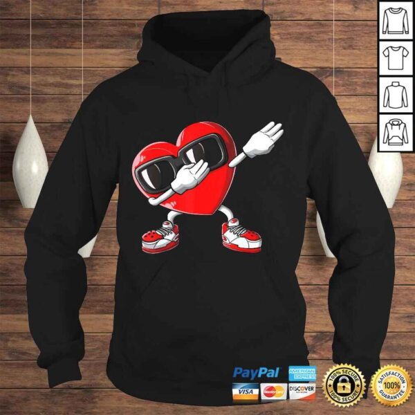 Dabbing Heart Valentines Day Boys Kids Love Dab Dance Shirt - Image 4