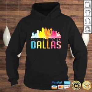 Hoodie Dallas Texas Retro Watercolor Skyline Art Souvenir TShirt 1