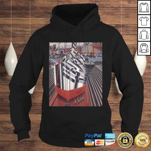 Dazzle-ships in Drydock Liverpool Edward Wadsworth Art Deco TShirt Gift - Image 4