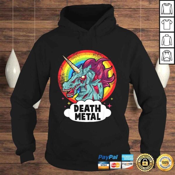 Death Metal Unicorn Rainbow Rocker Emo Zombie. Gift Top - Image 4