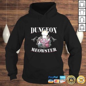 Hoodie Dungeon Meowster Funny DnD Gamer Cat Lover D20 VNeck TShirt