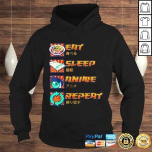 Hoodie Eat Sleep Anime Repeat Cute Anime Obsessed VNeck TShirt