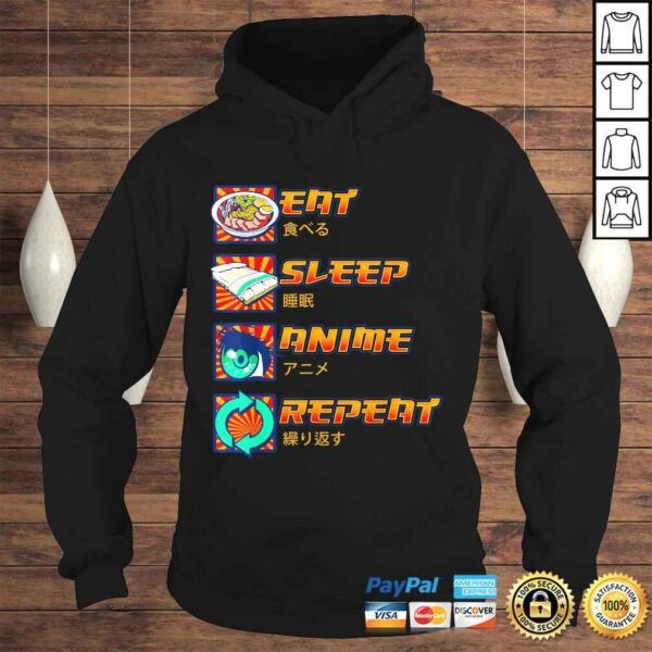 Eat Sleep Anime Repeat Cute Anime Obsessed V-Neck T-Shirt - Image 4