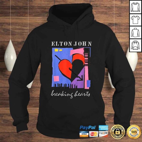 Elton John Official Retro Breaking Hearts T-shirt - Image 4