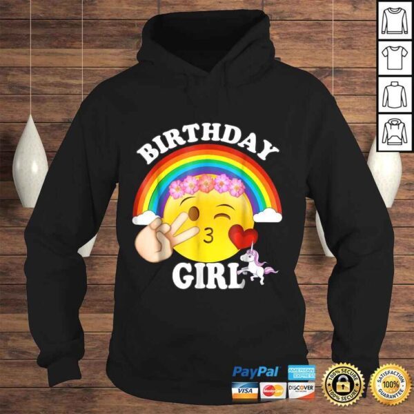 Emoji Birthday Shirt For Girls Unicorn Rainbow Heart Kiss - Image 4