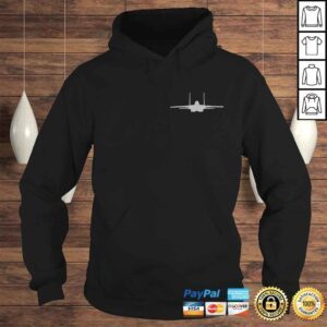 Hoodie F15 Eagle Fighter Jet Aircraft Silhouette and TriView VNeck TShirt