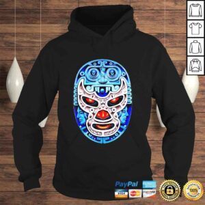 Hoodie FeelInk Demon Blue Lucha Libre Wrestler Aztec Design Shirt