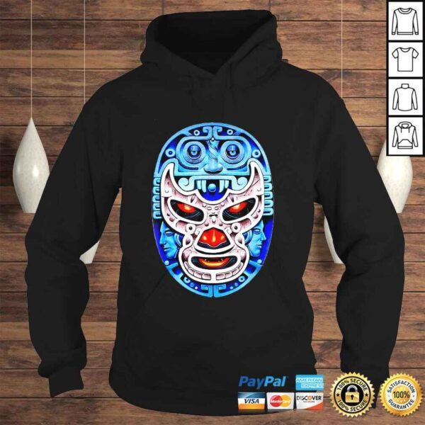 Feel-Ink Demon Blue Lucha Libre Wrestler Aztec Design Shirt - Image 4