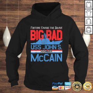 Hoodie Fortune Favors the Brave DDG56 USS John S McCain TShirt Gift