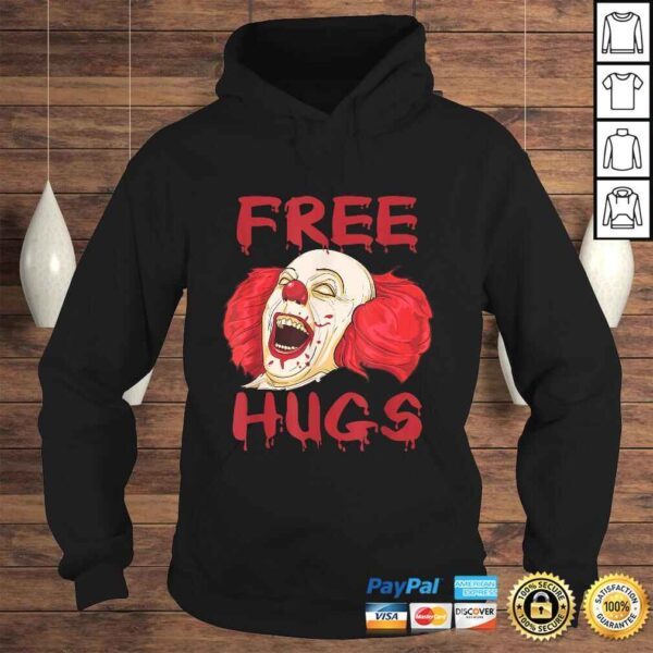 Free Hugs Halloween Evil Killer Scary Clown Horror Shirt - Image 4