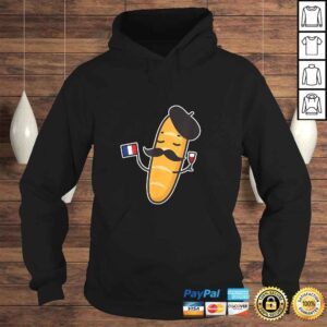 Hoodie French Baguette Holding A French Flag And Wine Glass Tee Shirt