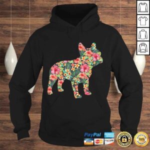 Hoodie French Bulldog Flower Shirt Floral Frenchie Dog Silhouette