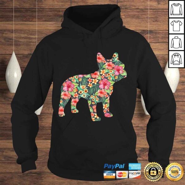 French Bulldog Flower Shirt Floral Frenchie Dog Silhouette - Image 4