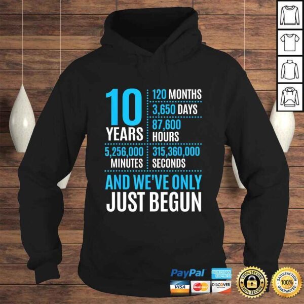 Funny 10 Year Anniversary Shirt Couple Her or Him Wedding T-shirt - Image 4