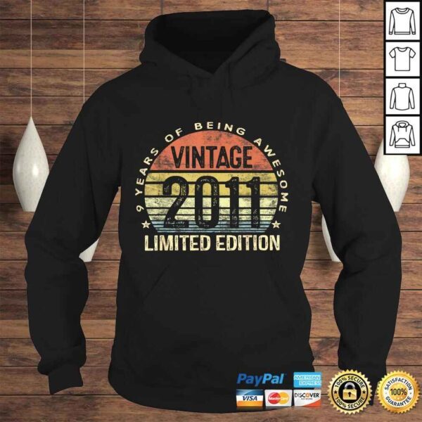 Funny 9 Year Old Gifts Vintage 2011 Limited Edition 9th Birthday T-shirt - Image 4