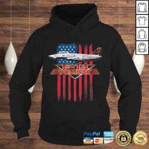 Hoodie Funny A Patriotic Navy F14 Tomcat and the American flag Shirt