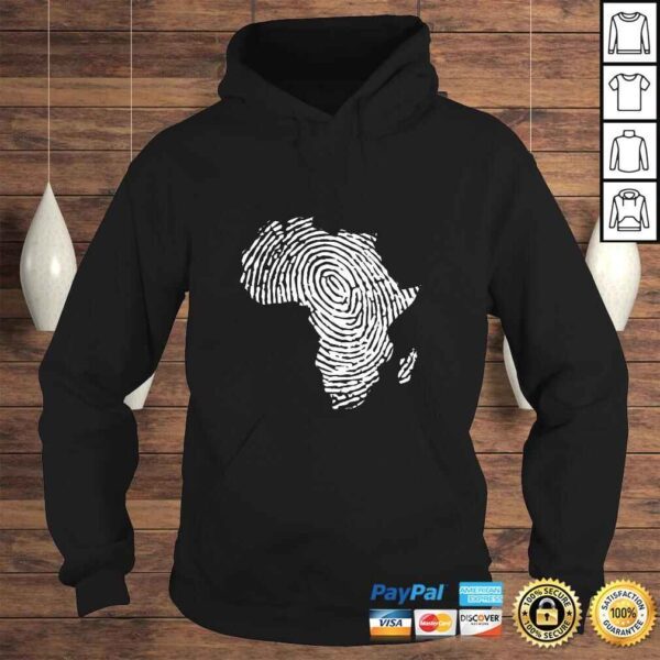 Funny Africa DNA Fingerprint - Africa Map Thumbprint Black Pride TShirt - Image 4