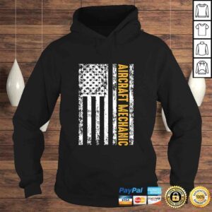 Hoodie Funny Aircraft Mechanic USA Flag Airplane Tee Shirt