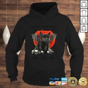 Hoodie Funny BATCAT SKULL SALEM SANCTUARY FOR WAYWARD CATS Tee Shirt