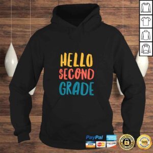 Hoodie Funny Back To School Shirt for 2nd Grader Kids Hello Second Grade TShirt Gift