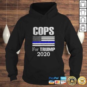 Hoodie Funny Blue Line Supporters Police USA Flag Cops For Trump 2020 Tee TShirt