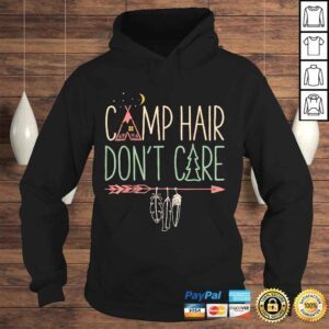 Hoodie Funny Camp Hair Dont Care Shirt Camping Camper Women Girls Kids Gift TShirt