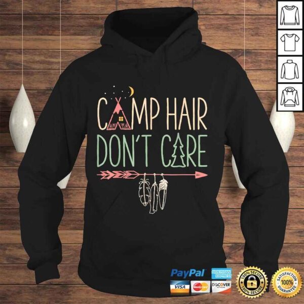 Funny Camp Hair Don't Care Shirt Camping Camper Women Girls Kids Gift TShirt - Image 4